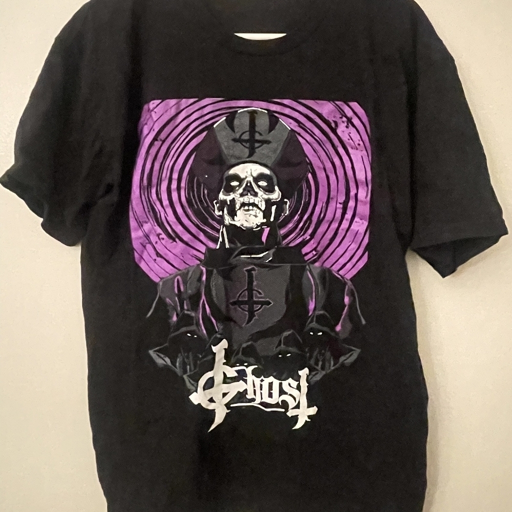 Alstyle Black and Purple Graphic Tee Ghost